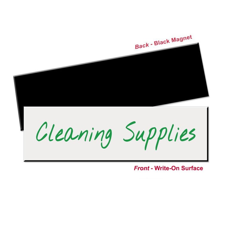 NapTags Write-On Magnetic Rack/Shelf Labels (6" x 2"). Includes a 10-Pack of Reusable Magnetic Strips for Easy Warehouse or Office Organization. Durable and Versatile. - Image 2